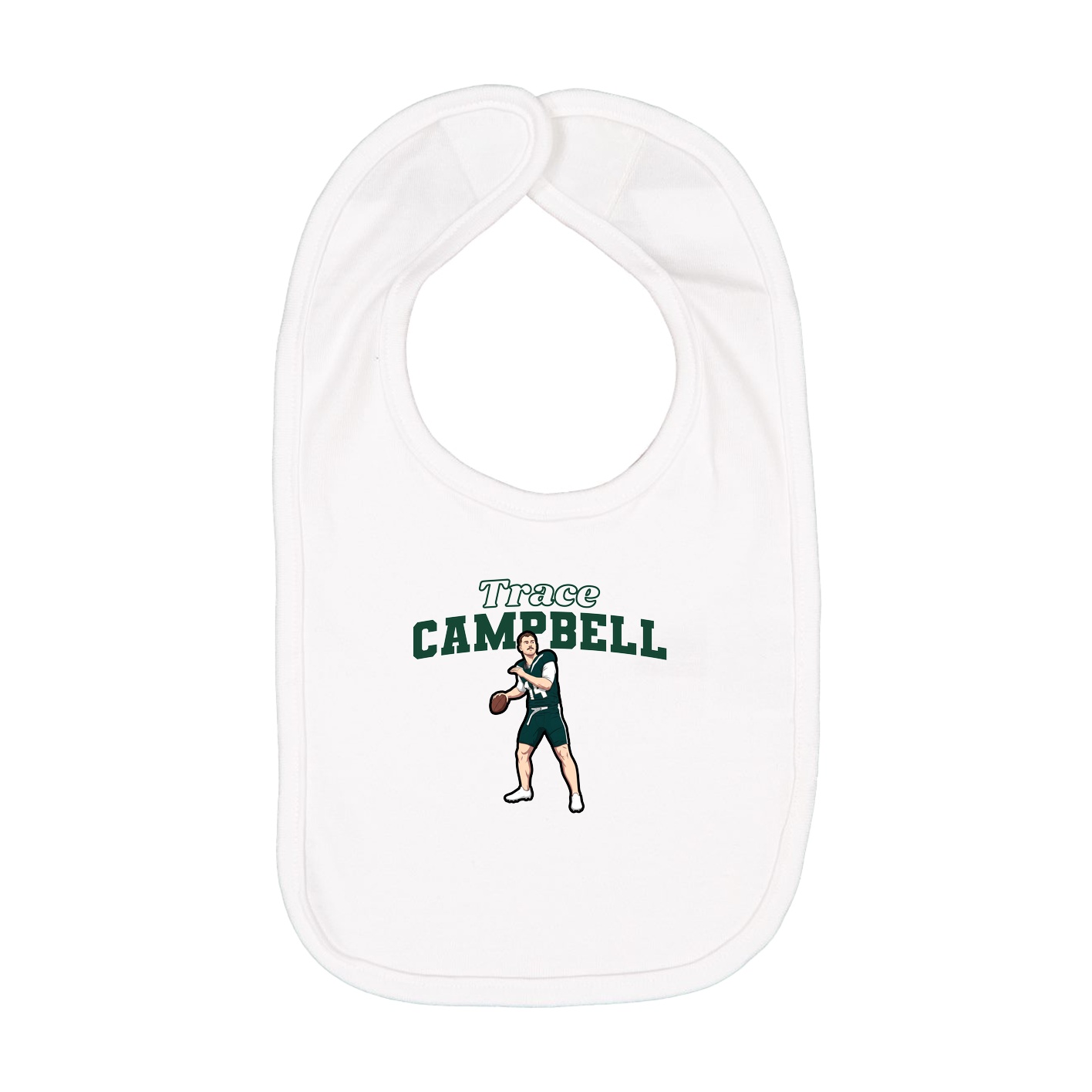 Infant Bib — Name Arch in White