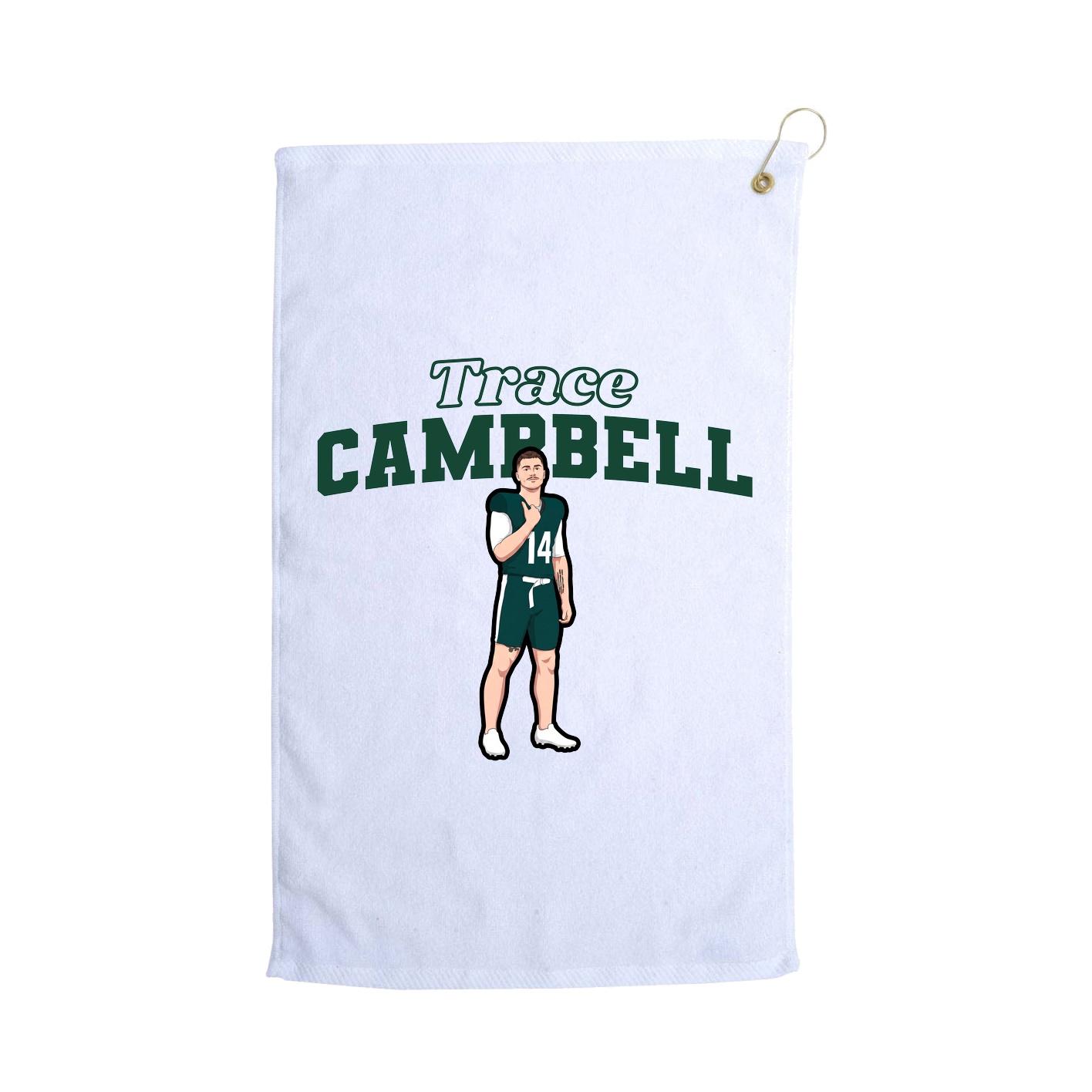 Golf Towel — Name Arch in White
