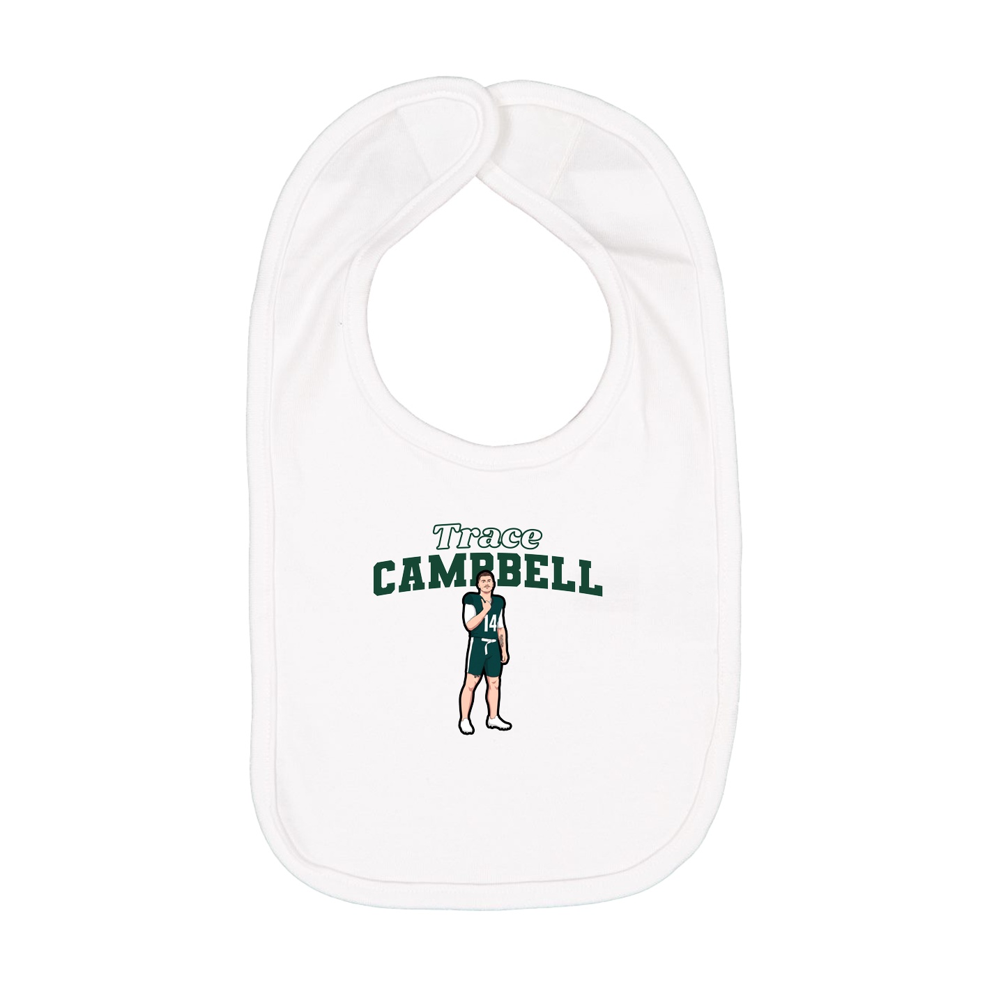 Infant Bib — Name Arch in White