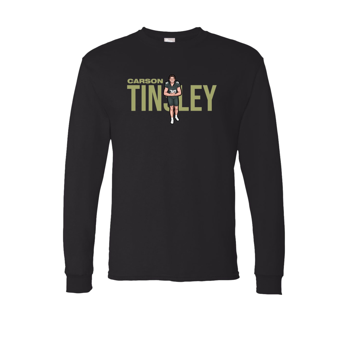 Long Sleeve Tee — Player Name in Black