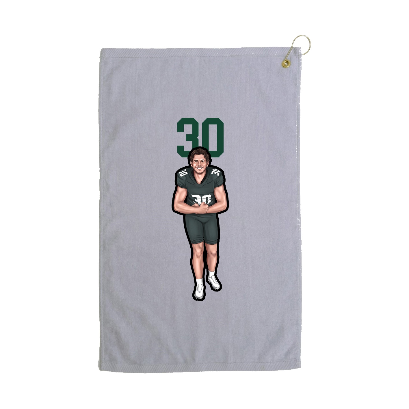 Golf Towel — Number Top in Grey