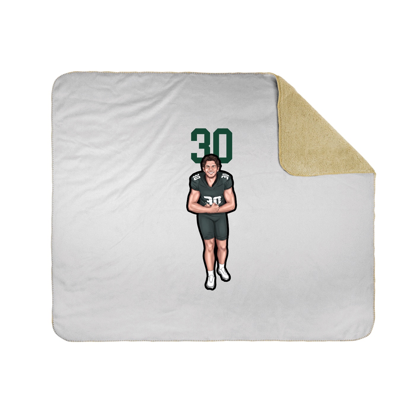 Throw Blanket — Number Top in White