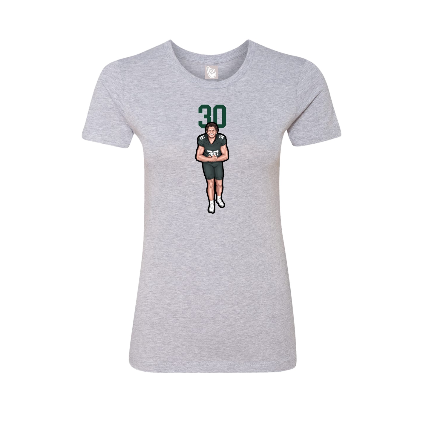 Fitted Women's Tee — Number Top in Grey