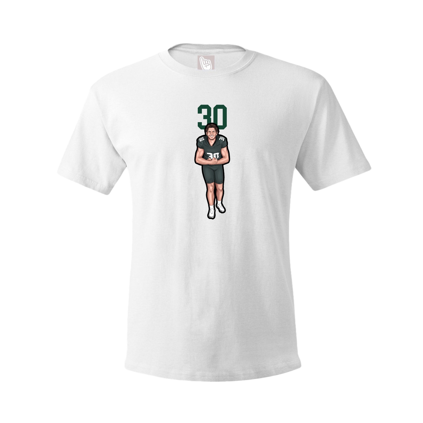 Youth Tee — Number Top in White