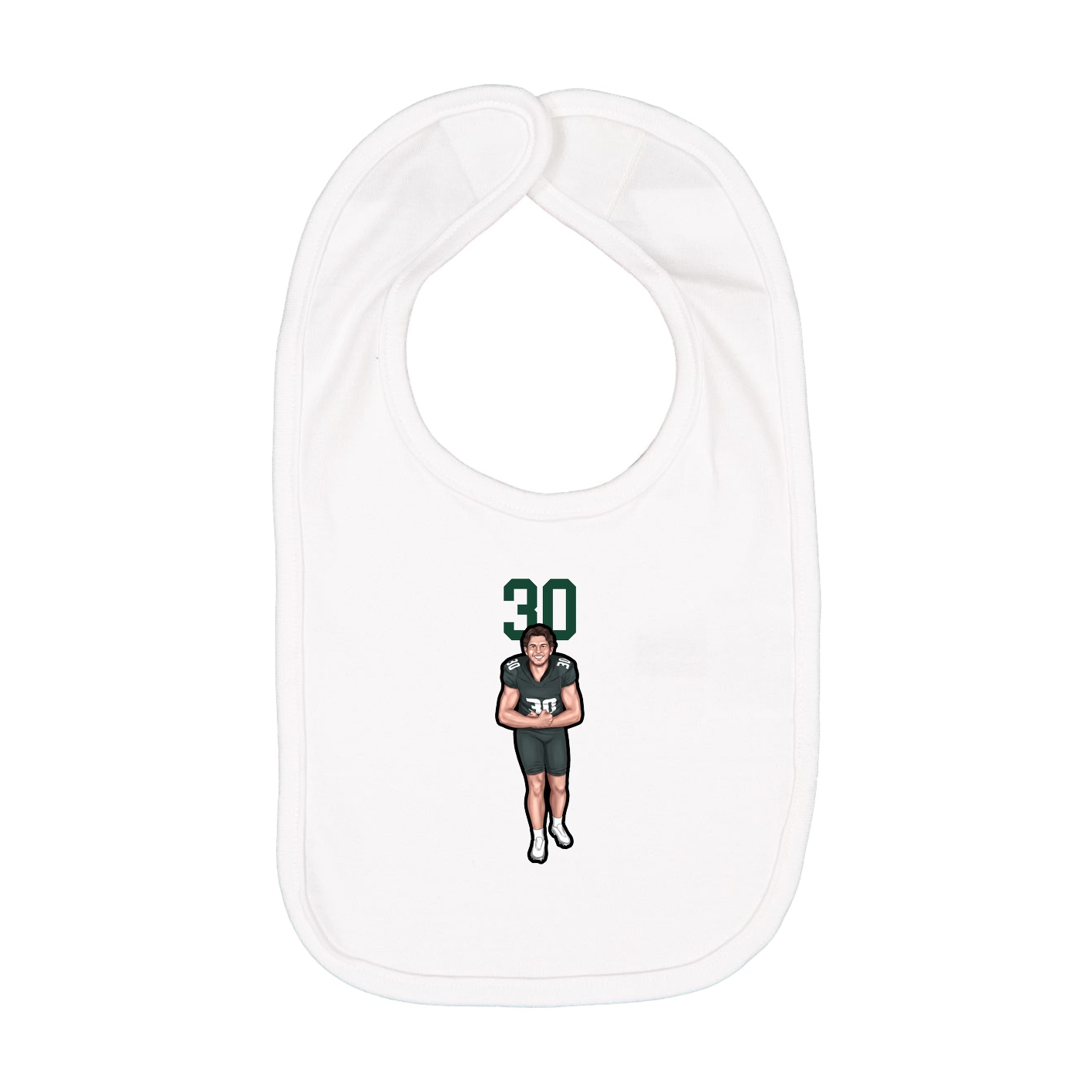 Infant Bib — Number Top in White