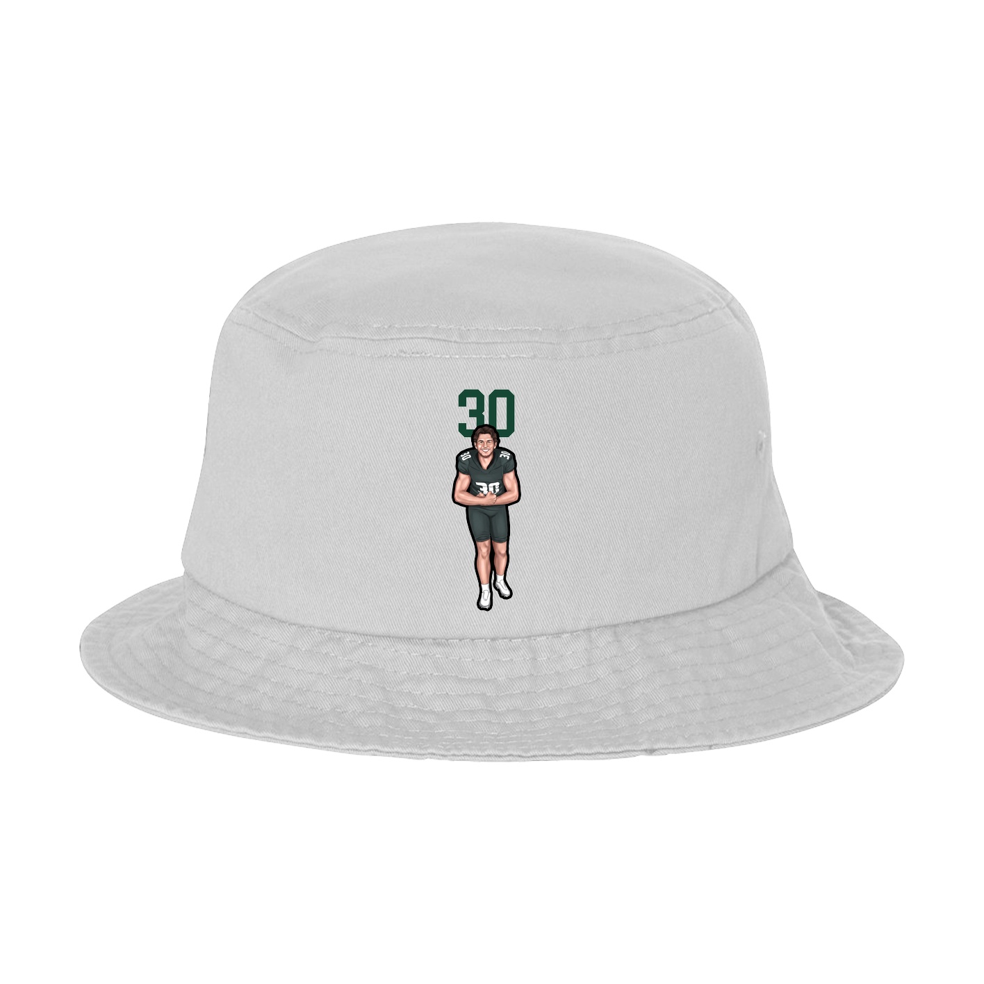 Bucket Cap — Number Top in White