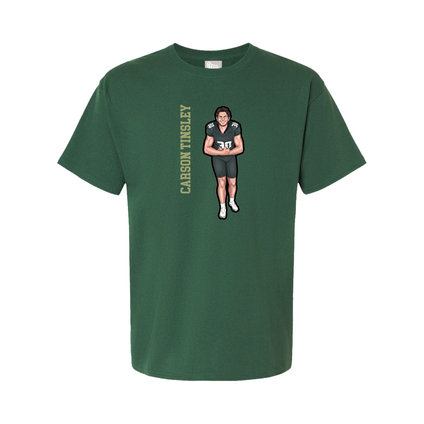 Tee — Name Vertical in Green