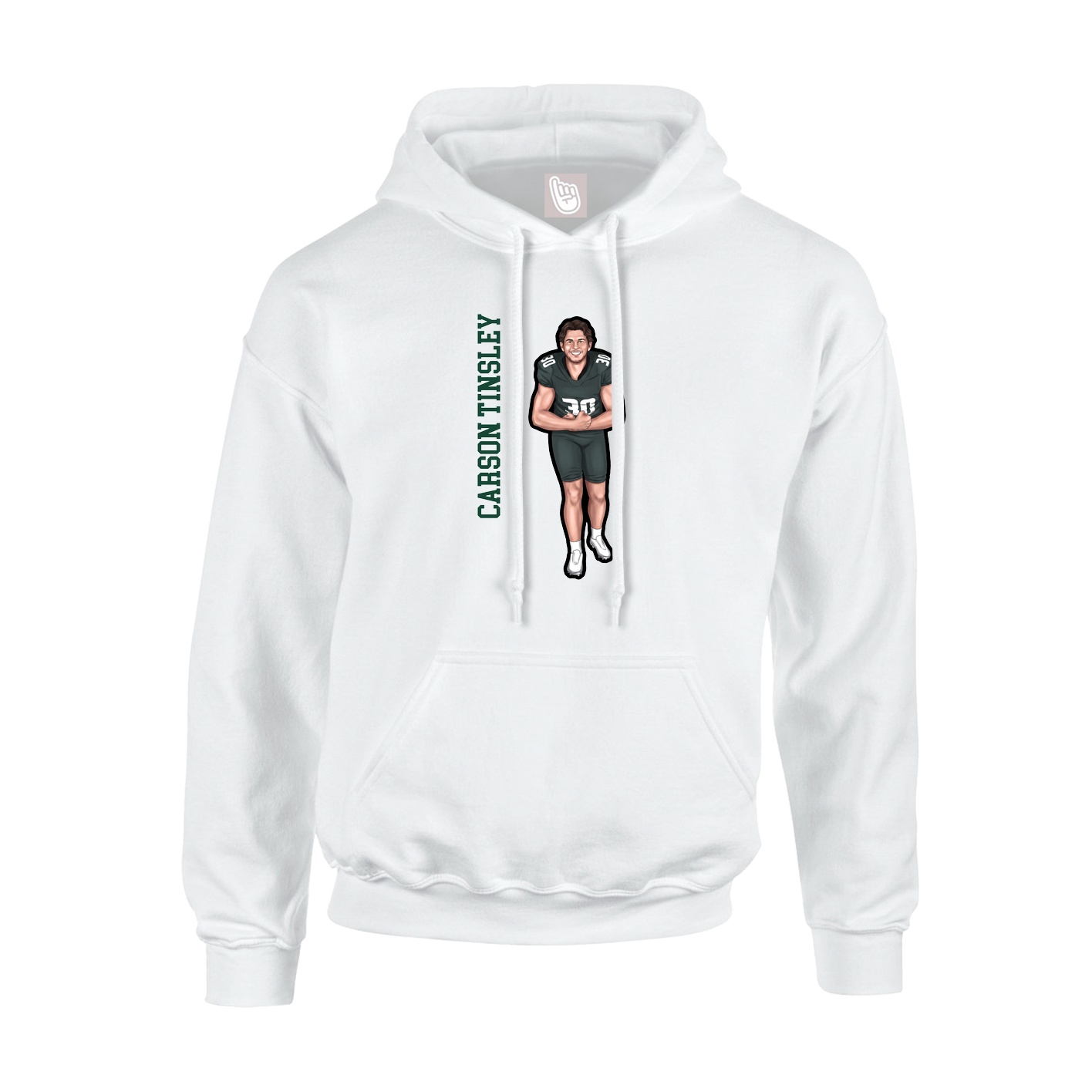 Hoodie — Name Vertical in White