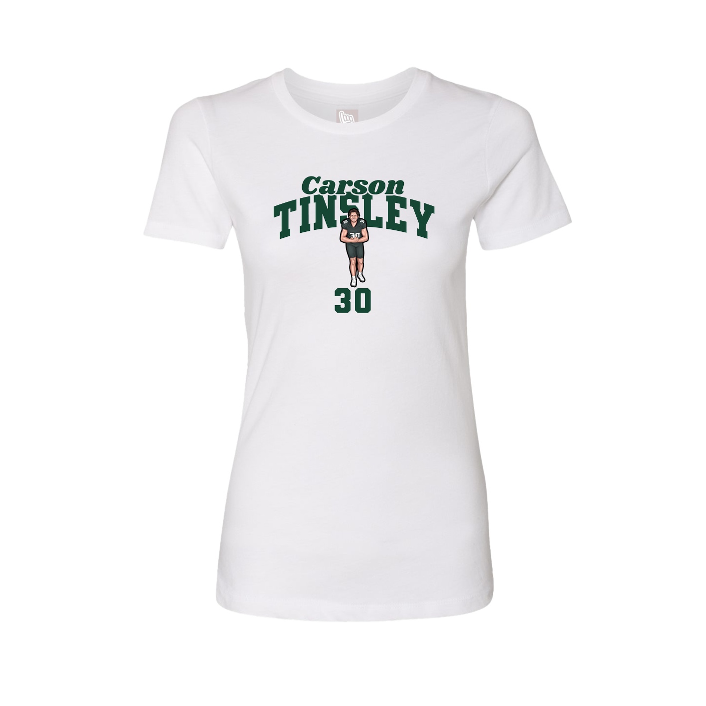 Fitted Women's Tee — Signature Arch in White