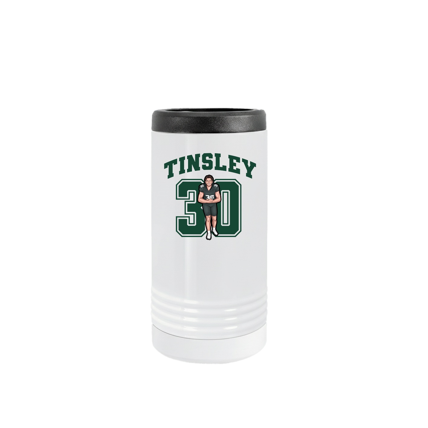 Slim Beverage Holder — Number in White
