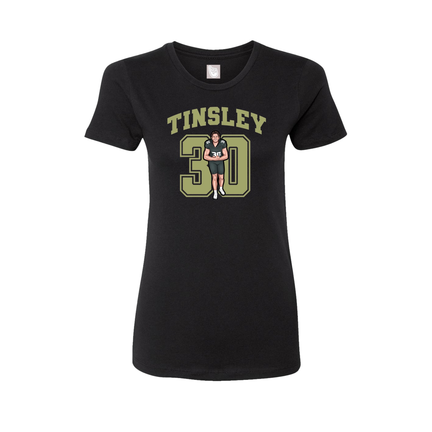 Fitted Women's Tee — Number in Black