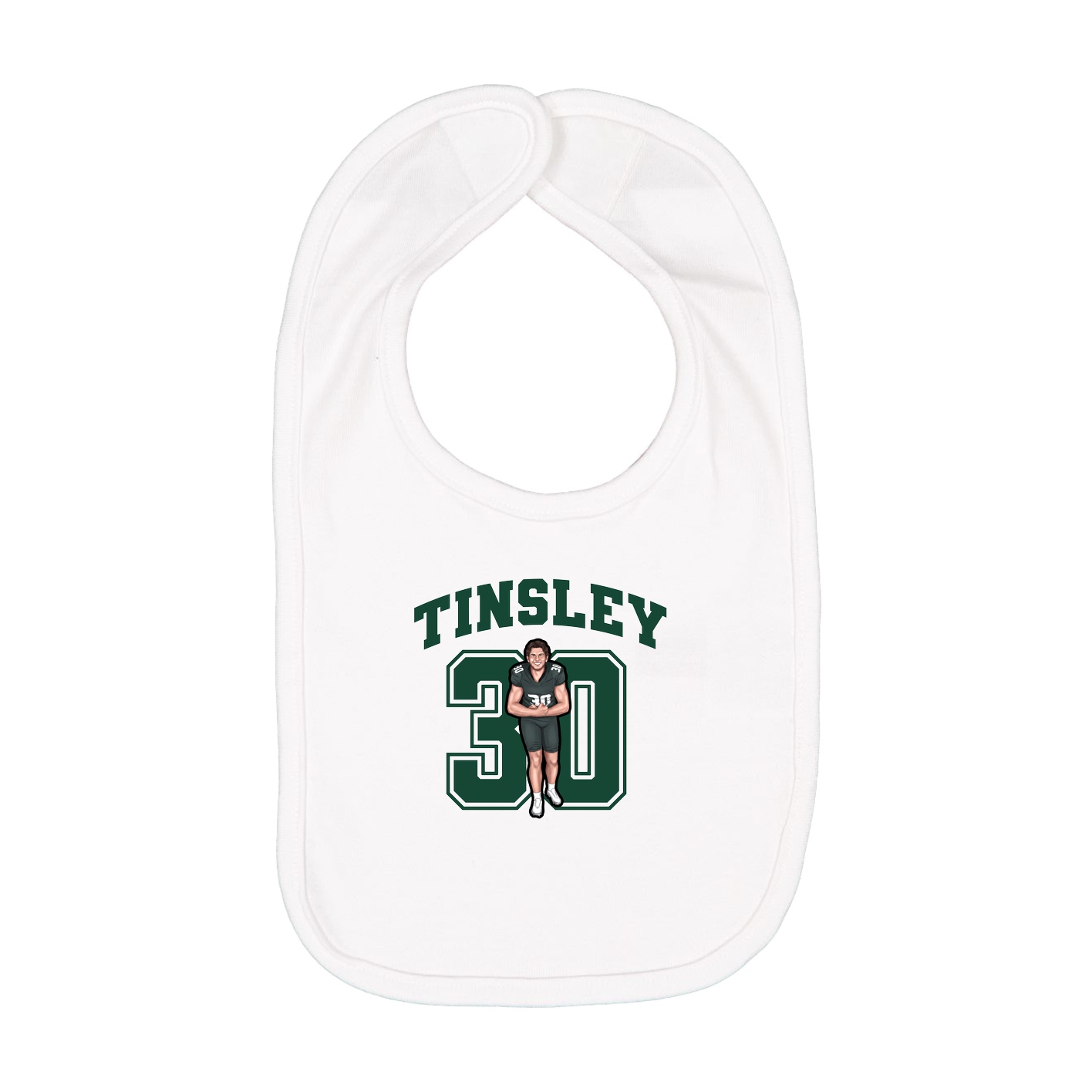 Infant Bib — Number in White
