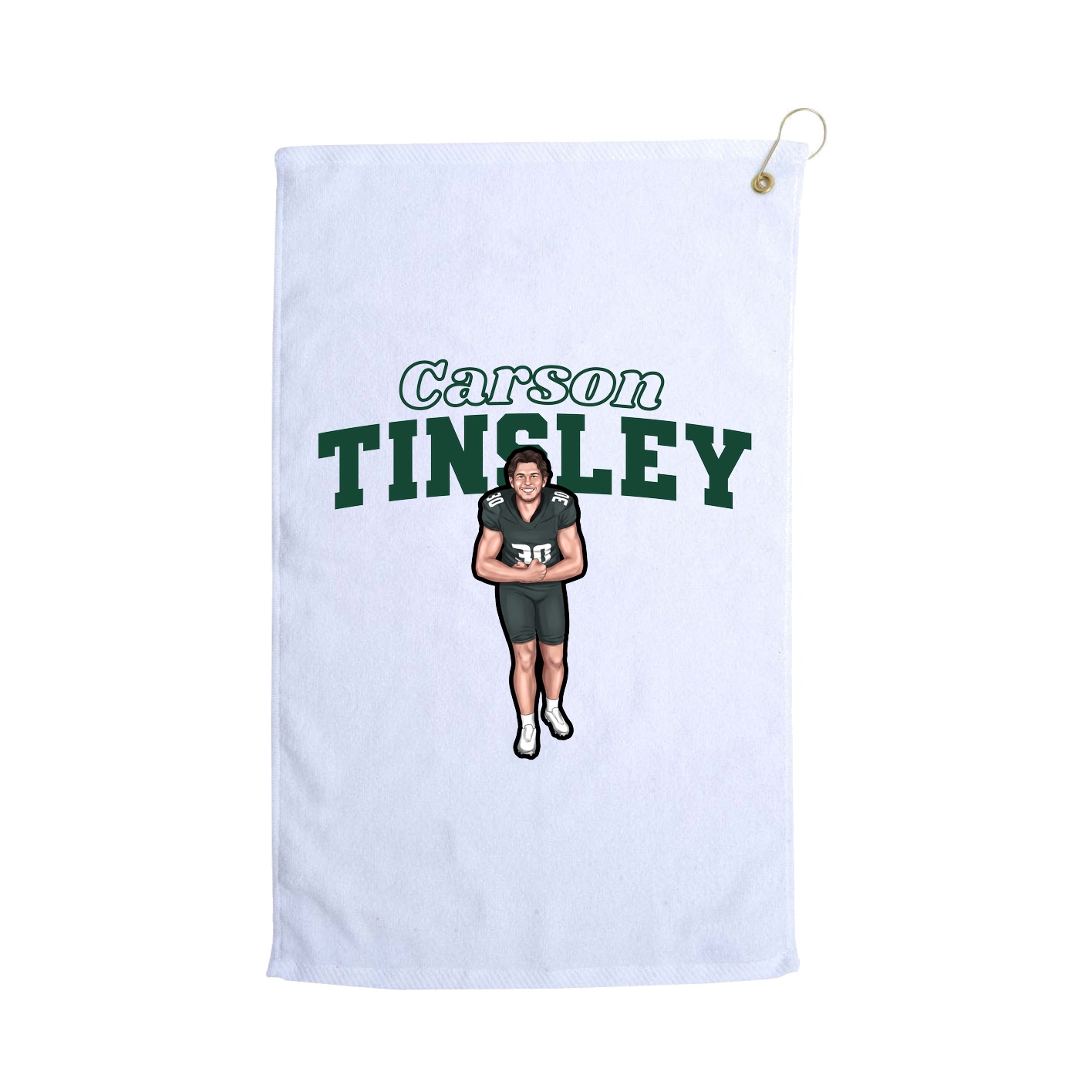 Golf Towel — Name Arch in White