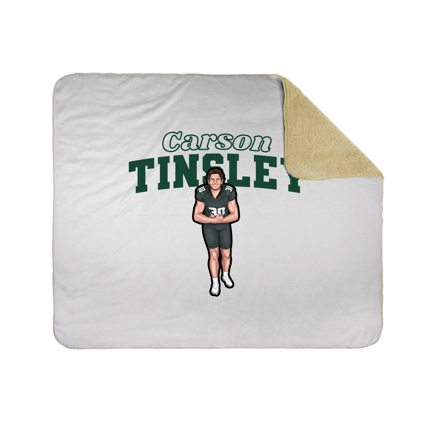 Throw Blanket — Name Arch in White