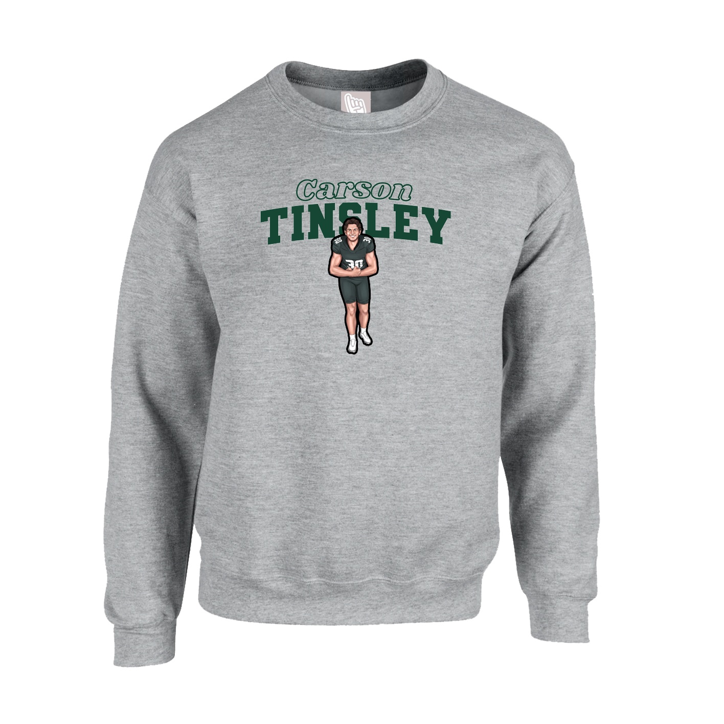 Fleece Crew — Name Arch in Grey