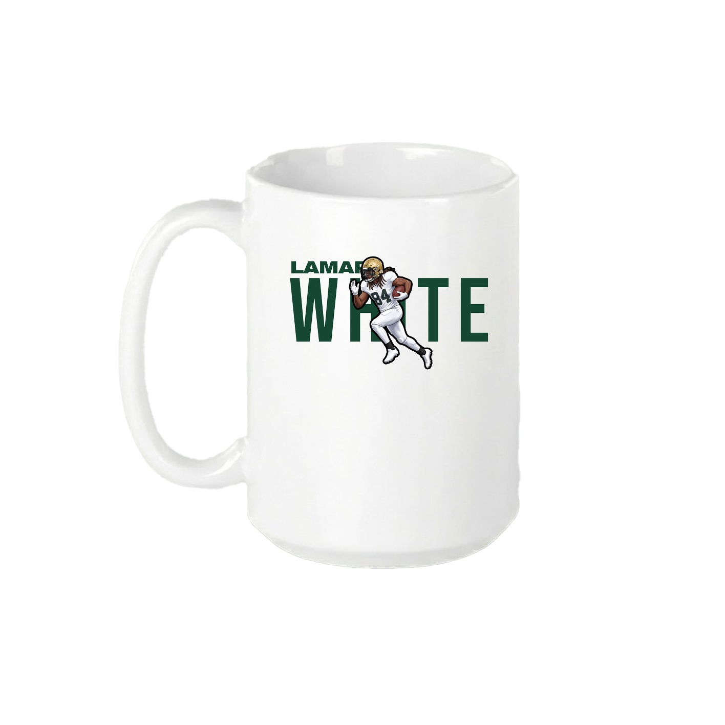 15oz Coffee Mug — Player Name in White