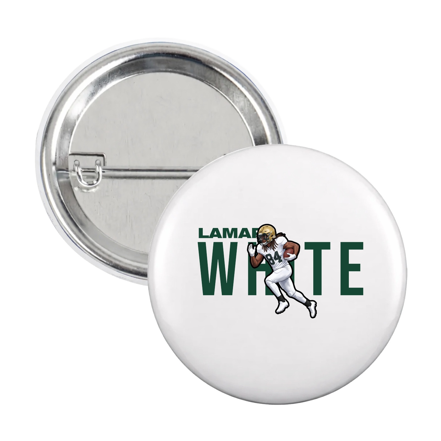 Game Day Button — Player Name in White