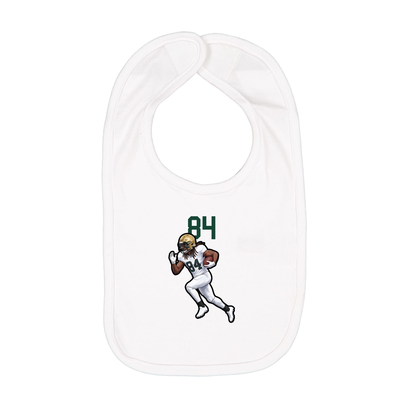 Infant Bib — Number Top in White