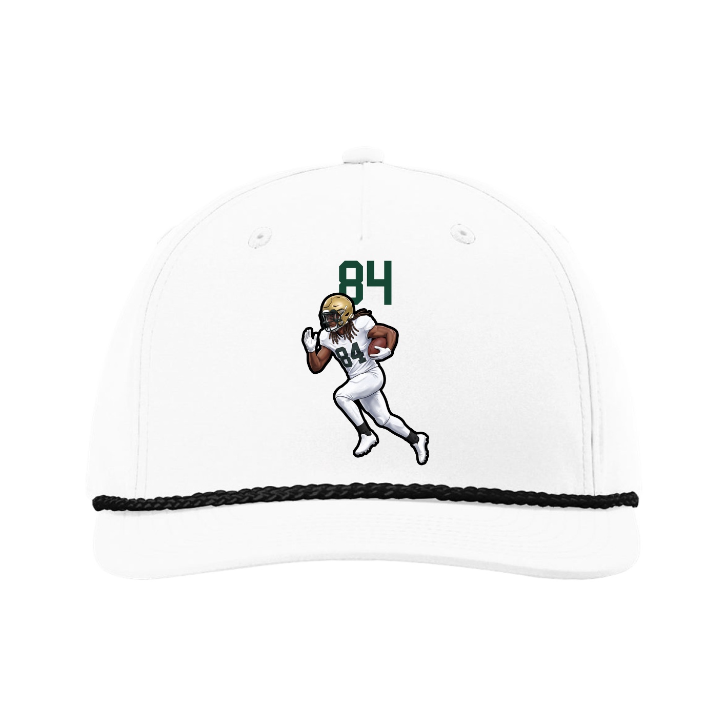 Five-Panel Classic Rope Cap — Number Top in White