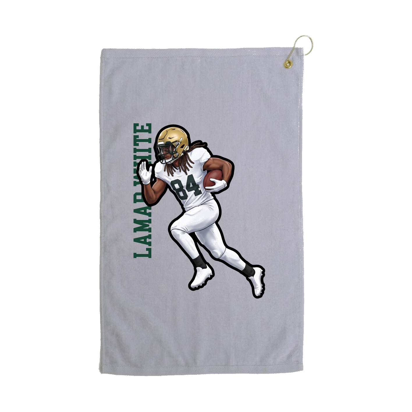 Golf Towel — Name Vertical in Grey