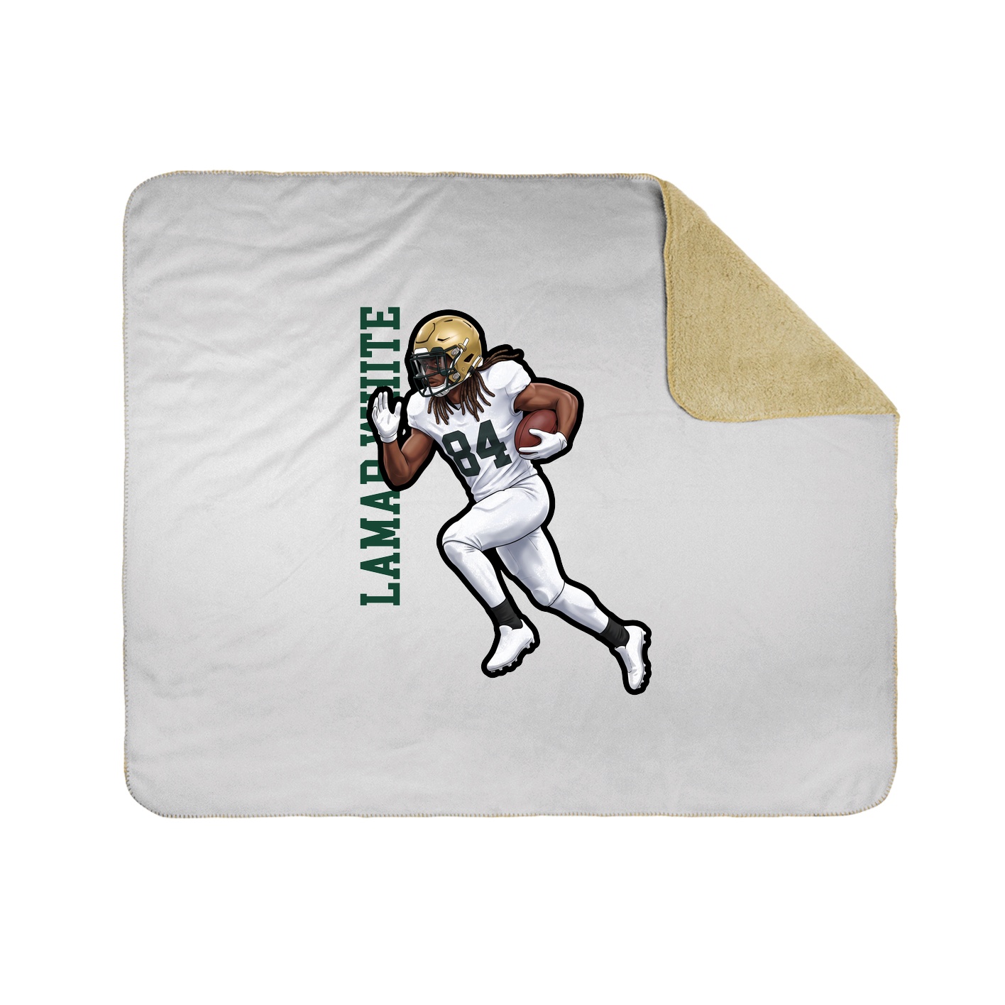 Throw Blanket — Name Vertical in White