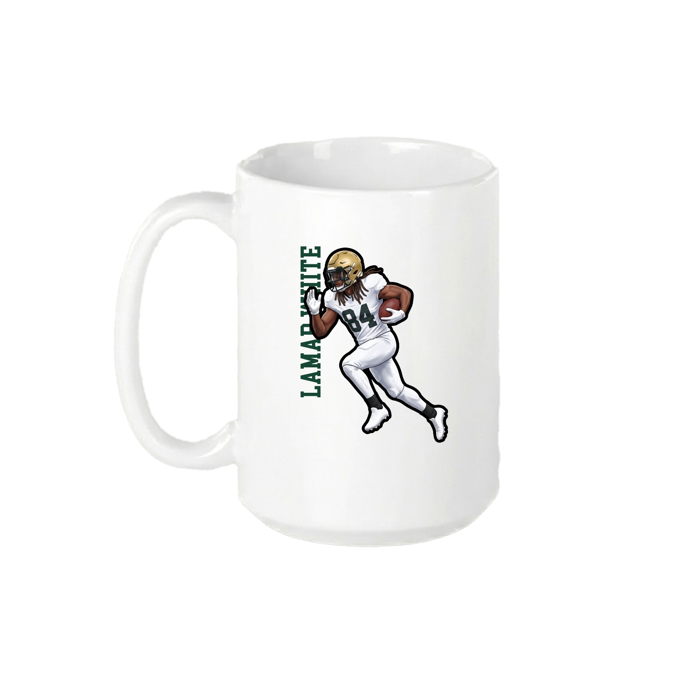 15oz Coffee Mug — Name Vertical in White