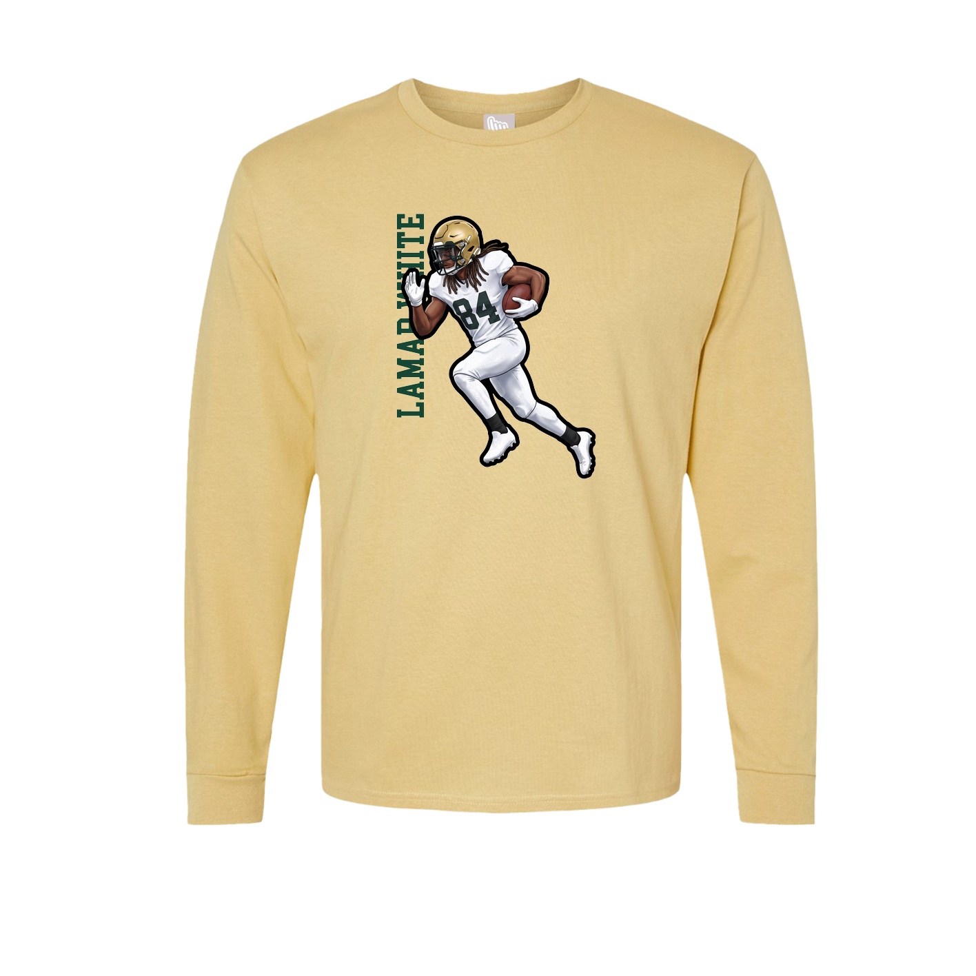 Long Sleeve Tee — Name Vertical in Vegas Gold