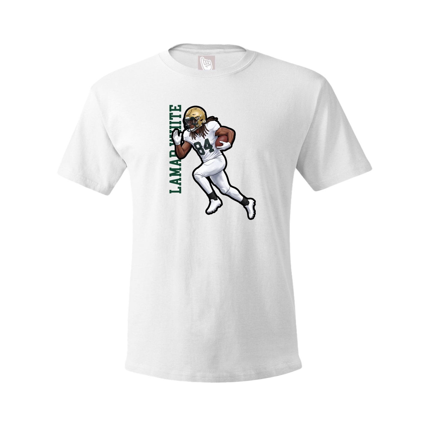 Youth Tee — Name Vertical in White
