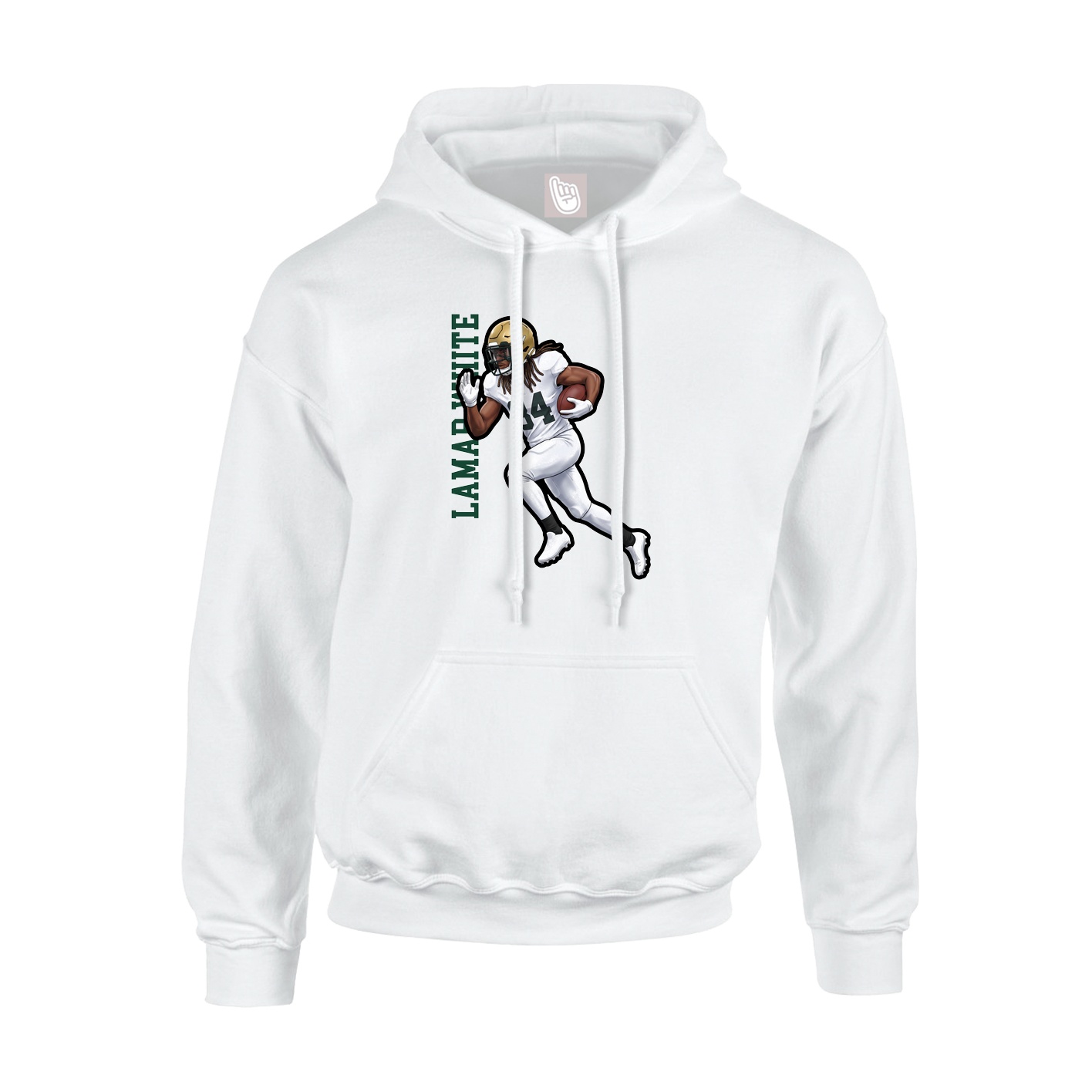 Youth Hoodie — Name Vertical in White