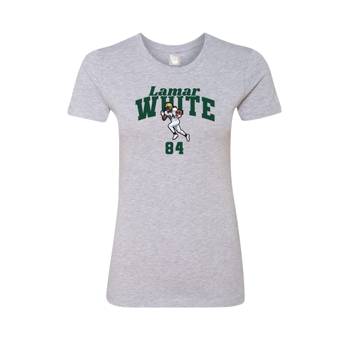 Fitted Women's Tee — Signature Arch in Grey