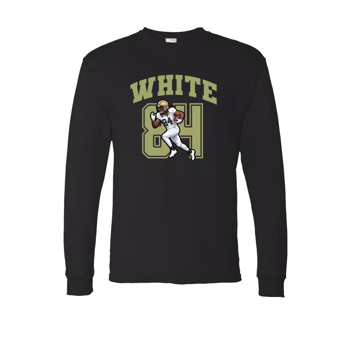 Long Sleeve Tee — Number in Black