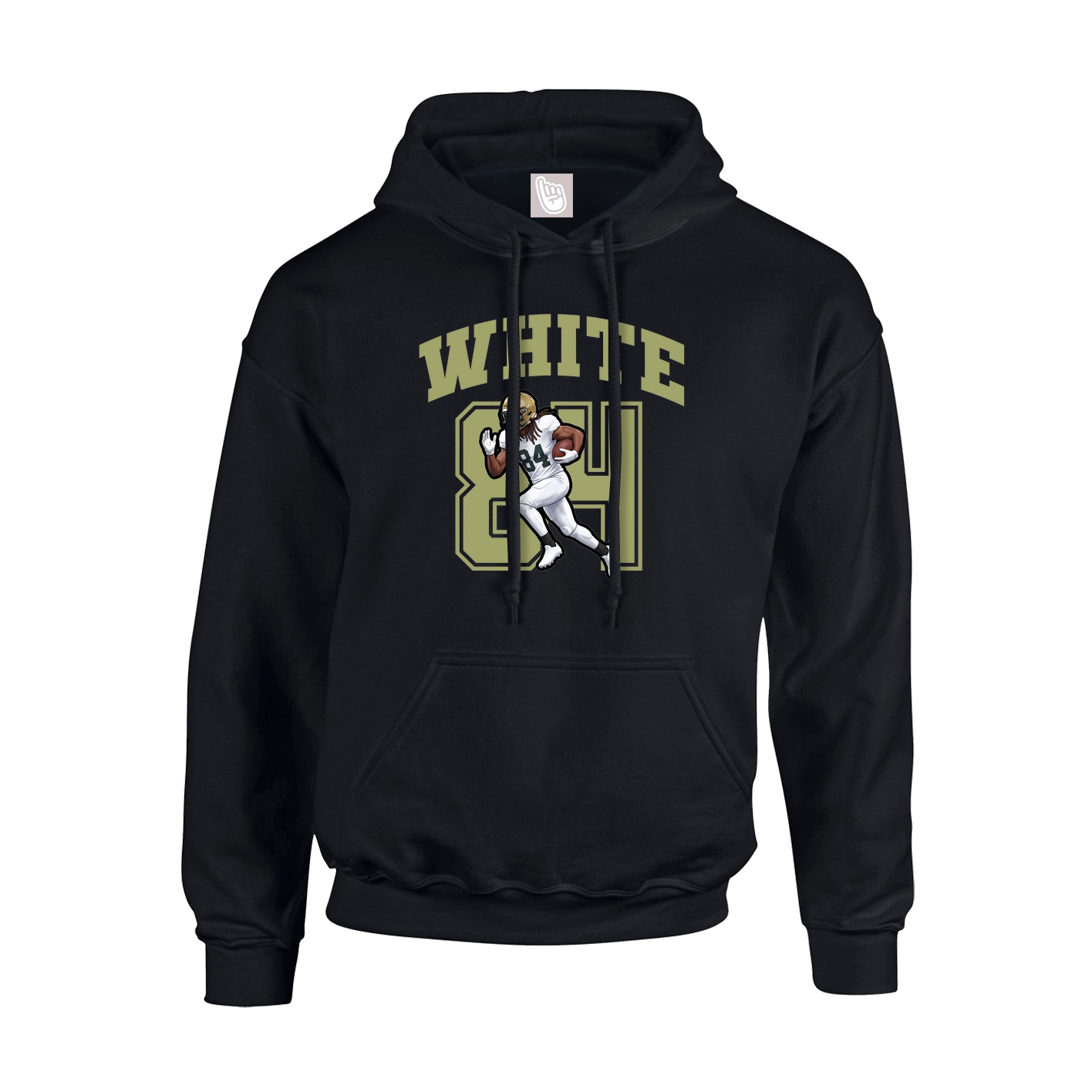 Youth Hoodie — Number in Black