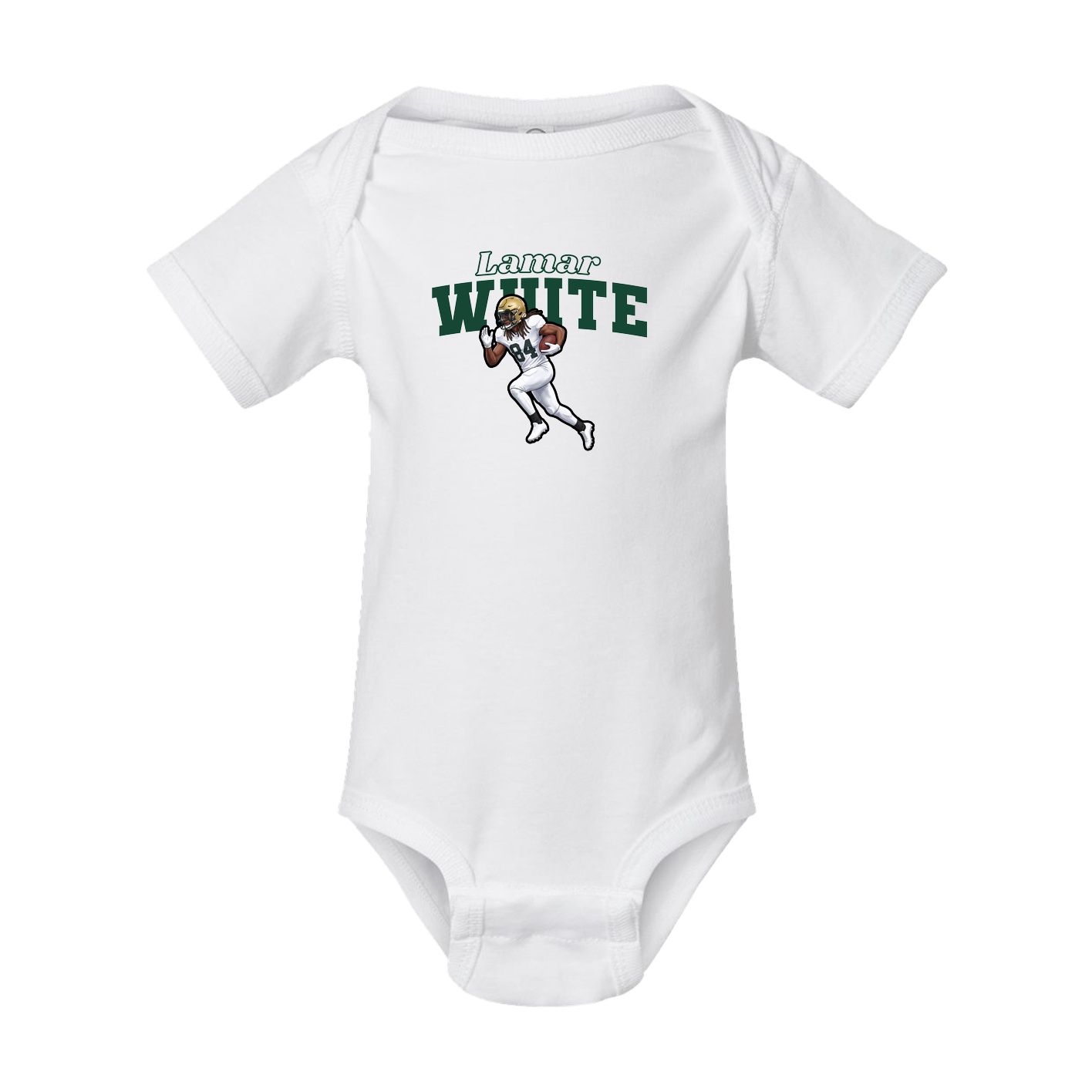 Baby Onesie — Name Arch in White