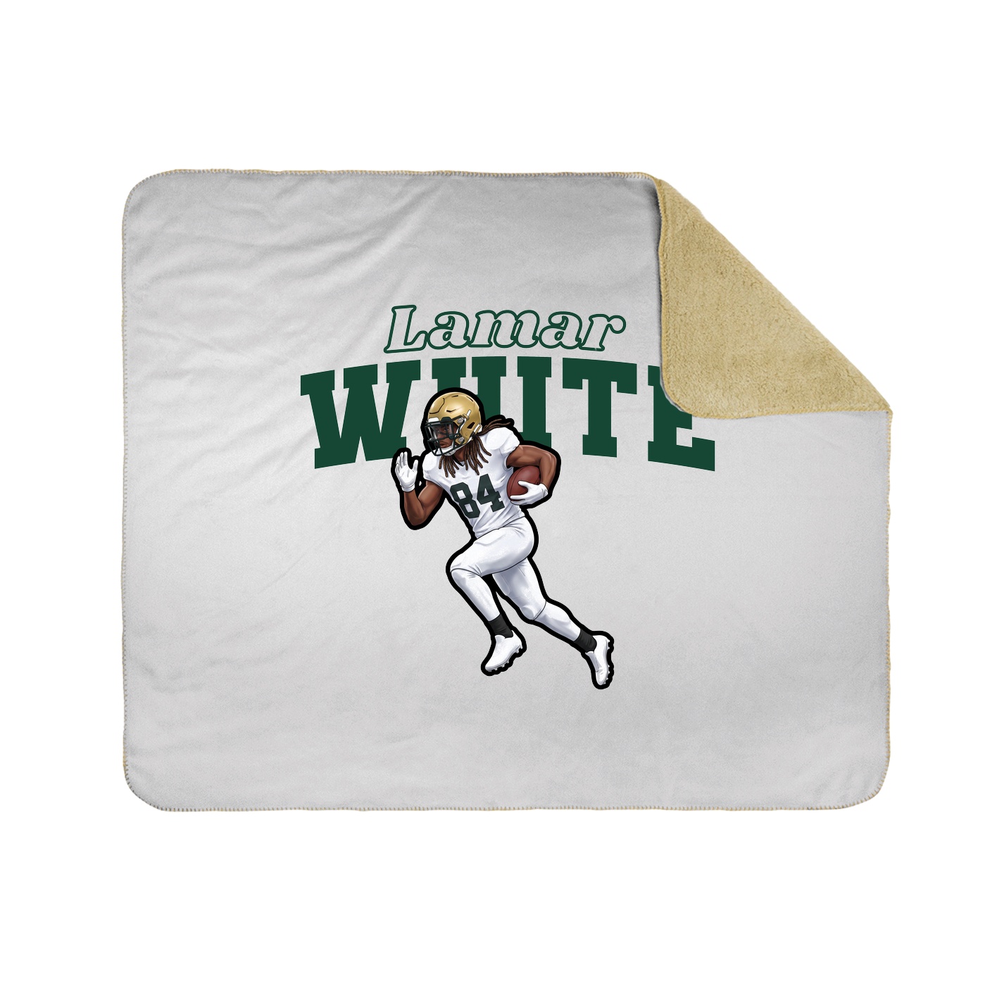 Throw Blanket — Name Arch in White