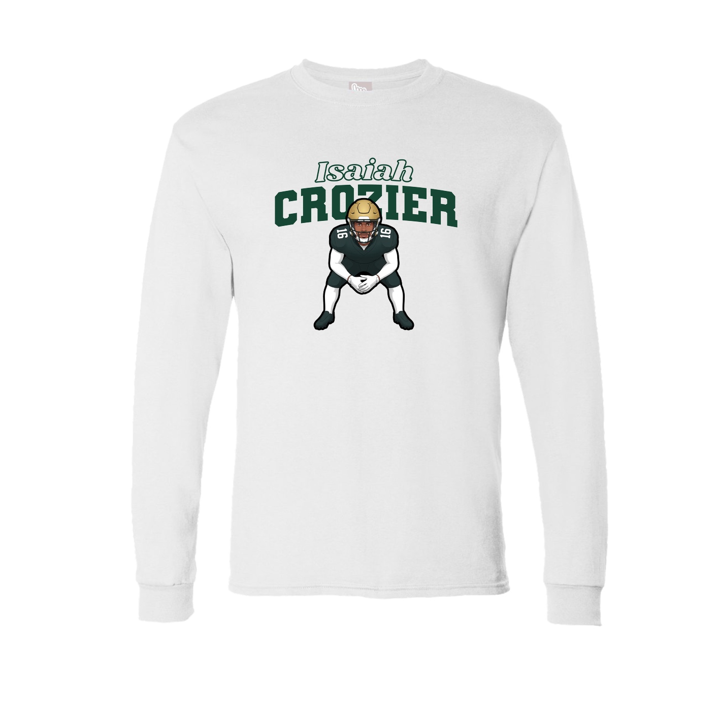 Long Sleeve Tee — Name Arch in White