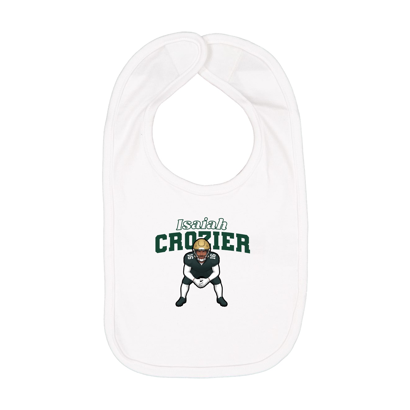 Infant Bib — Name Arch in White