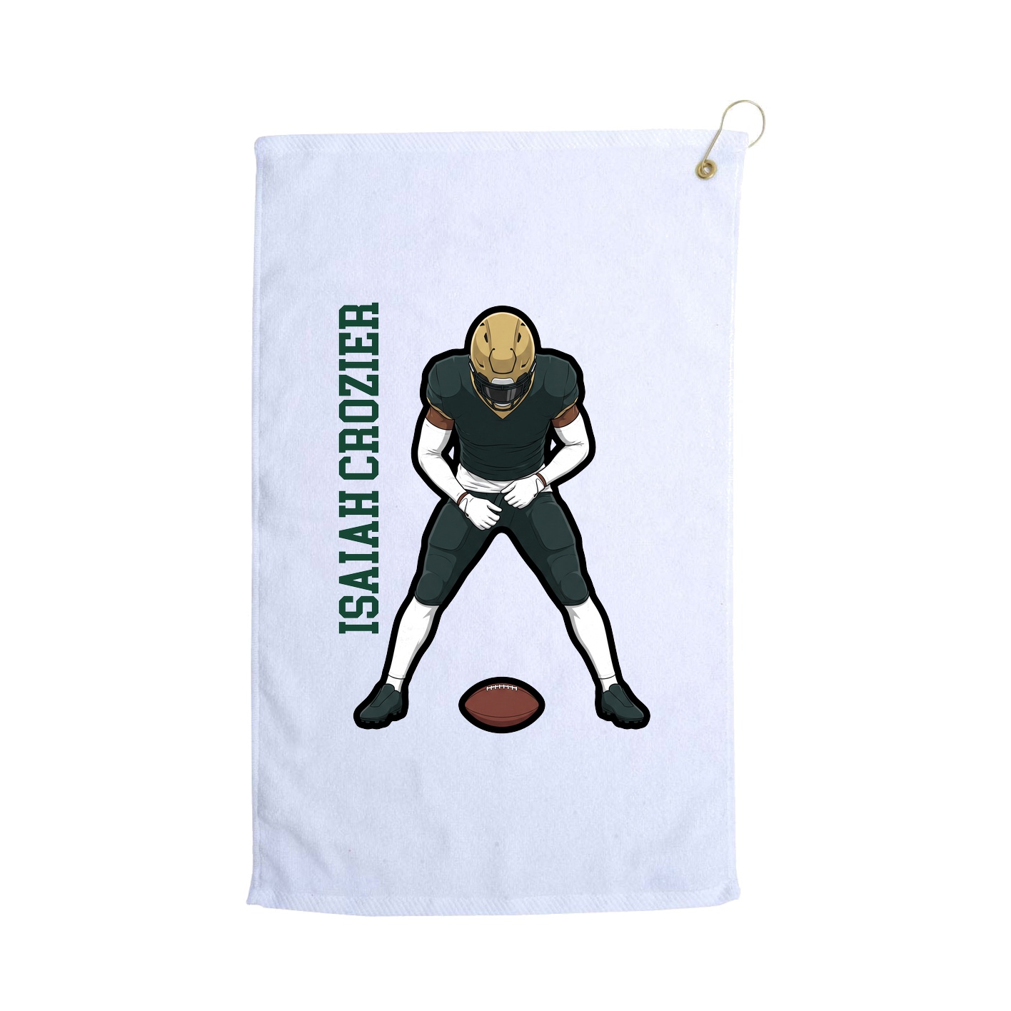 Golf Towel — Name Vertical in White