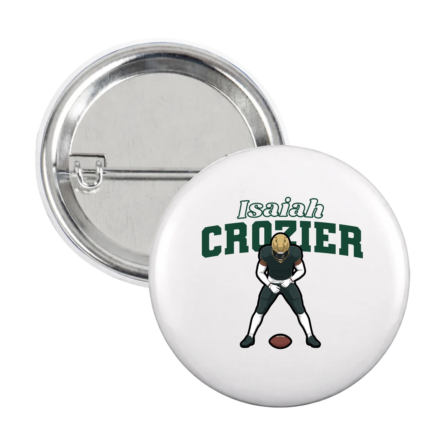 Game Day Button — Name Arch in White