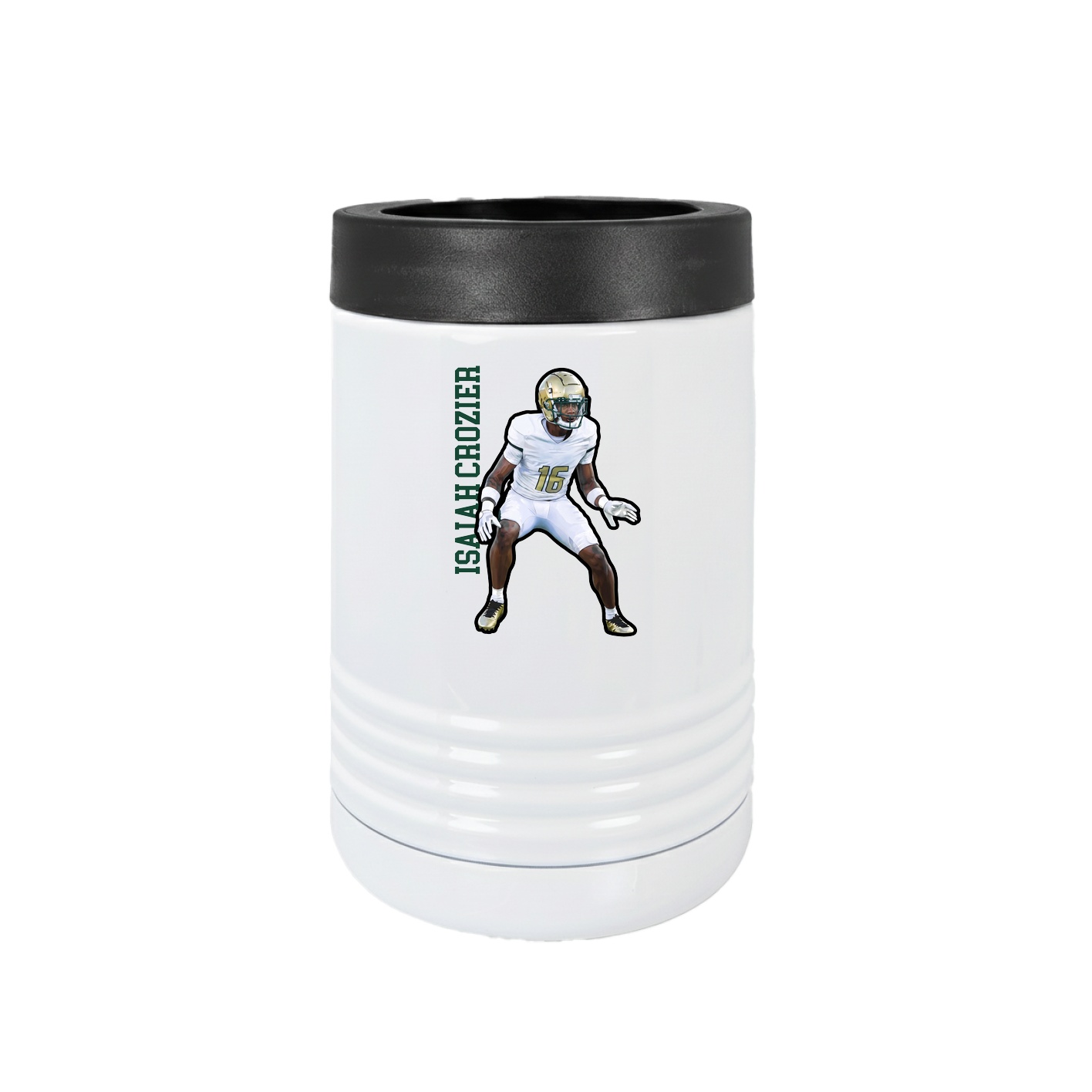 Beverage Holder — Name Vertical in White