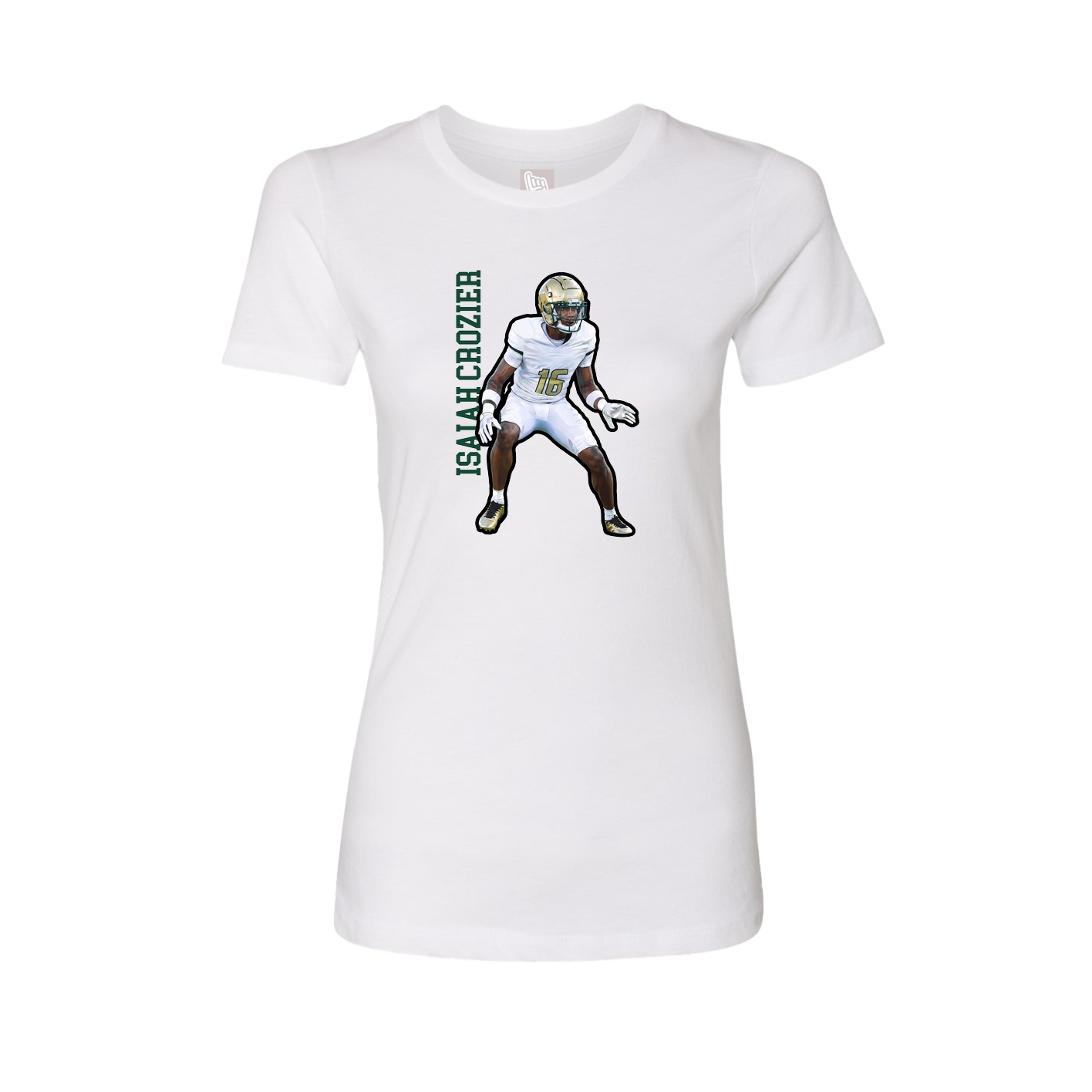 Fitted Women's Tee — Name Vertical in White