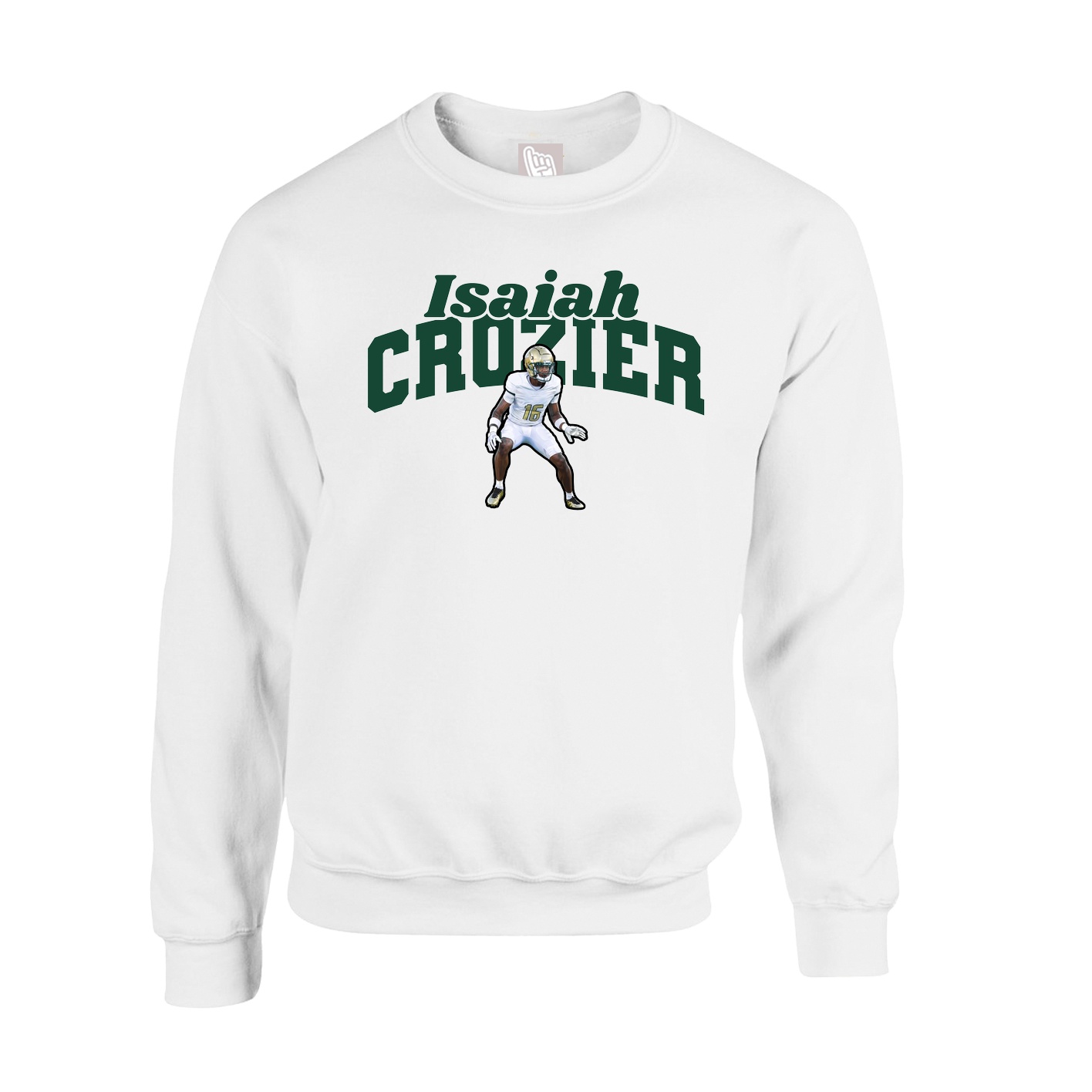 Fleece Crew — Signature Arch in White