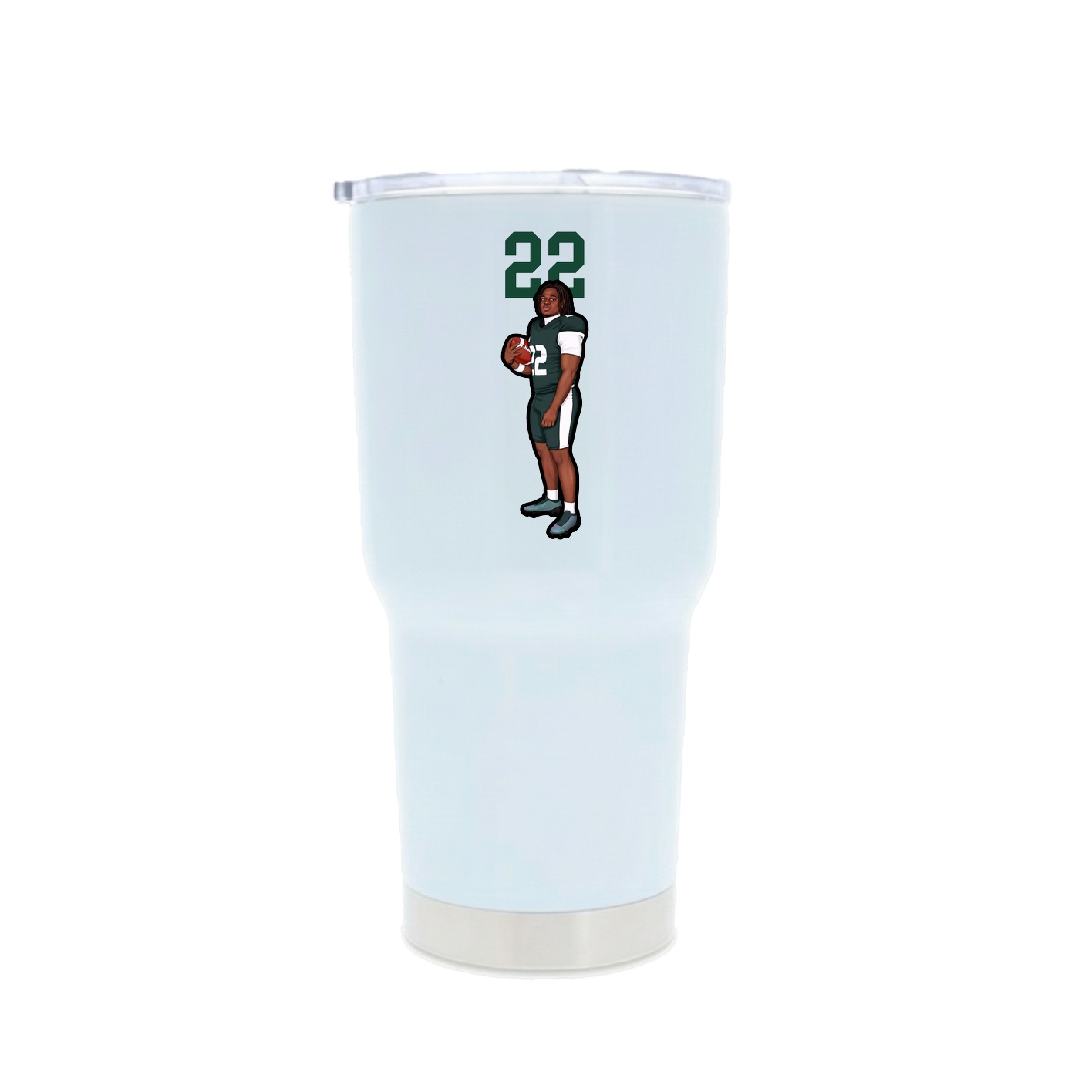 30oz Stainless Steel Tumbler — Number Top in White