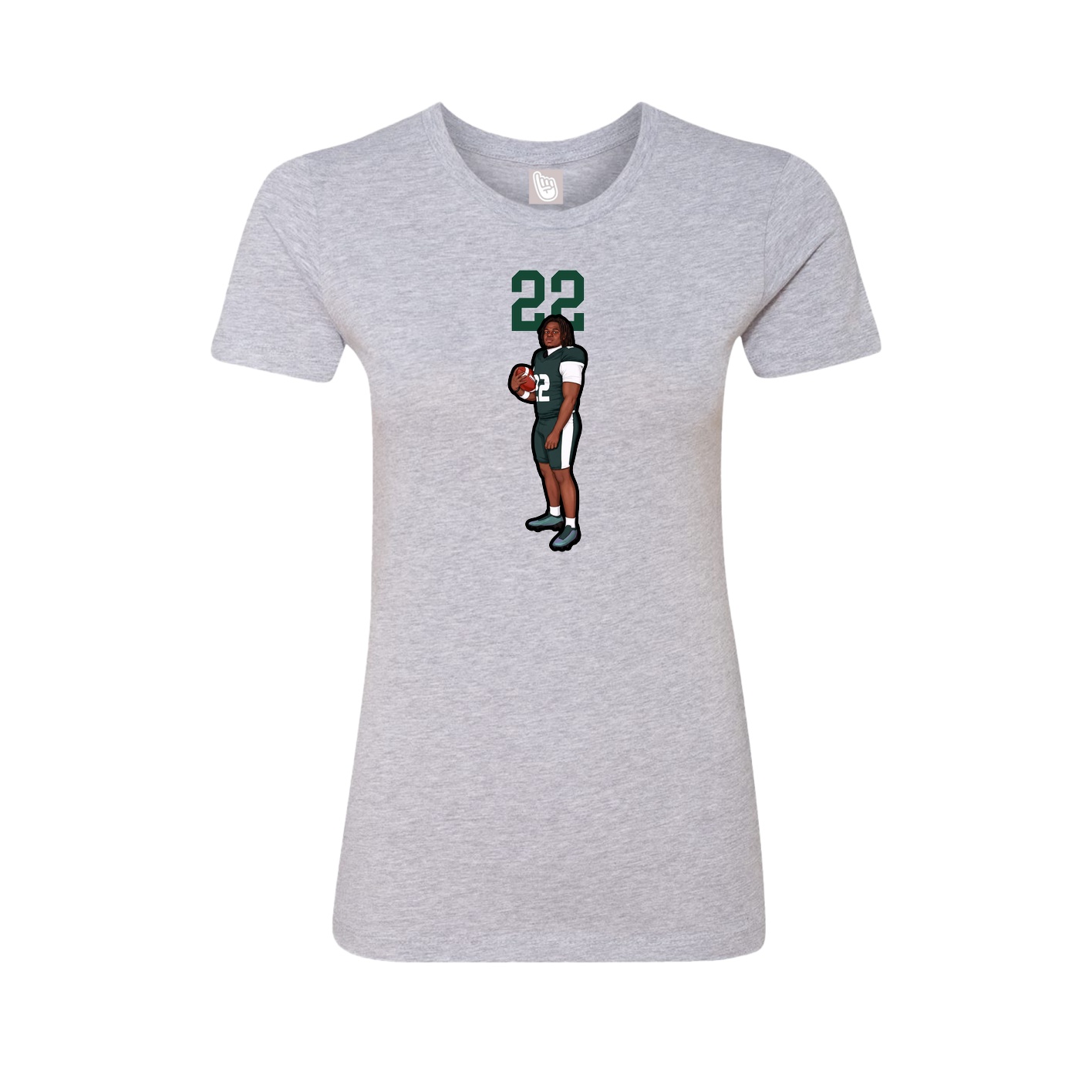 Fitted Women's Tee — Number Top in Grey