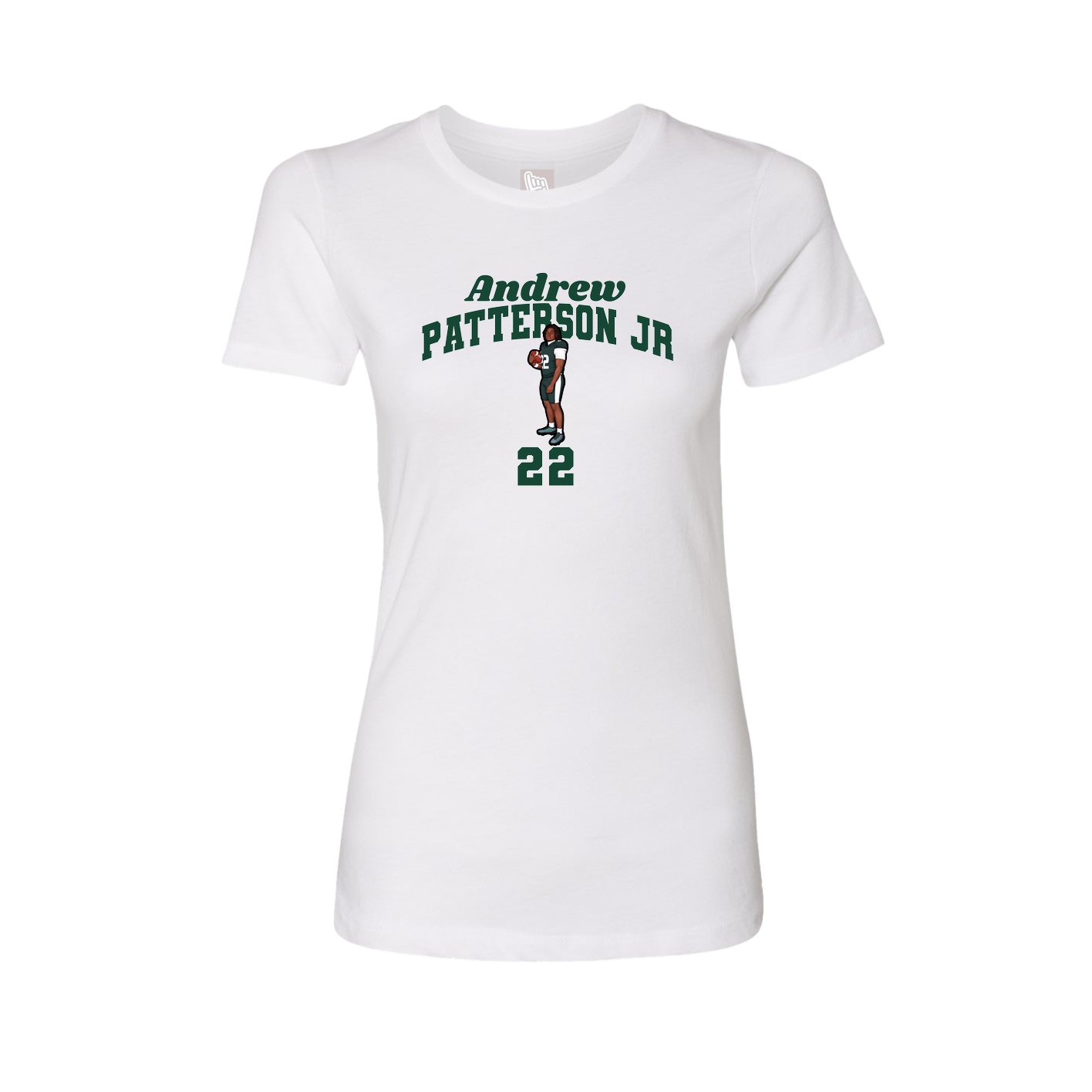 Fitted Women's Tee — Signature Arch in White