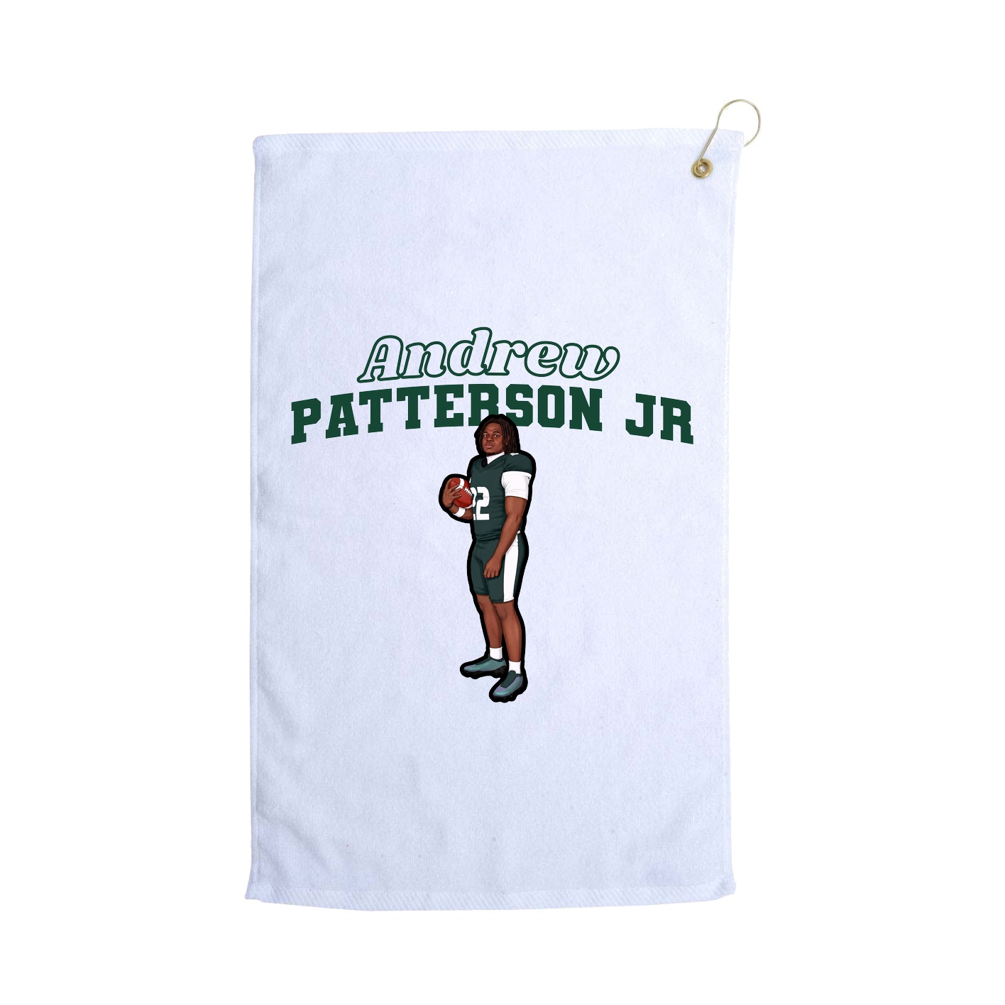 Golf Towel — Name Arch in White