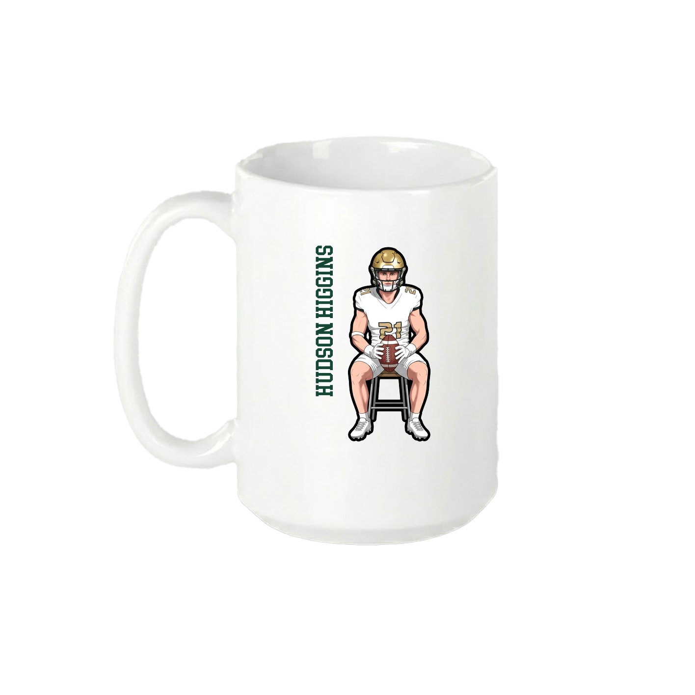 15oz Coffee Mug — Name Vertical in White
