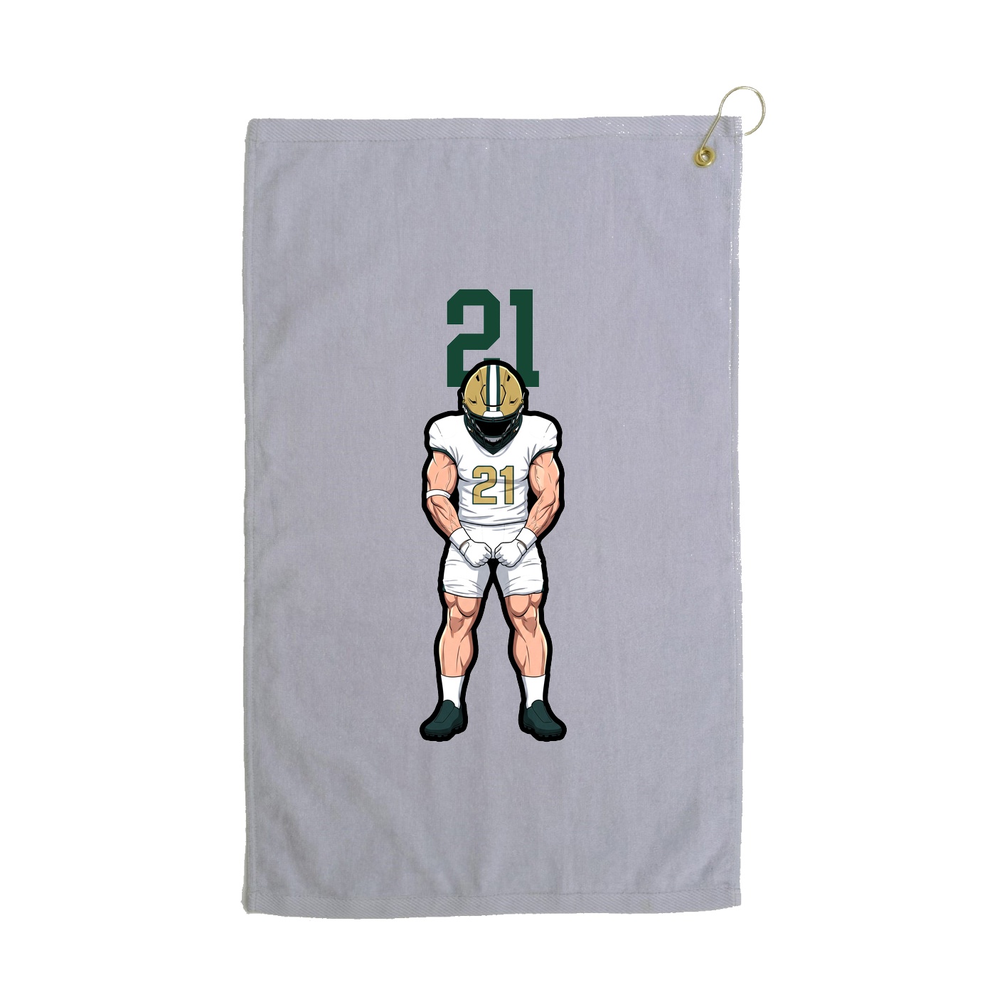 Golf Towel — Number Top in Grey