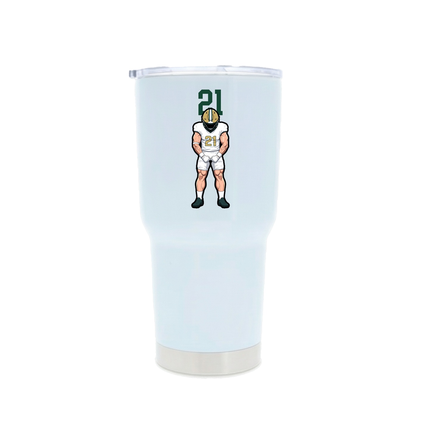 30oz Stainless Steel Tumbler — Number Top in White