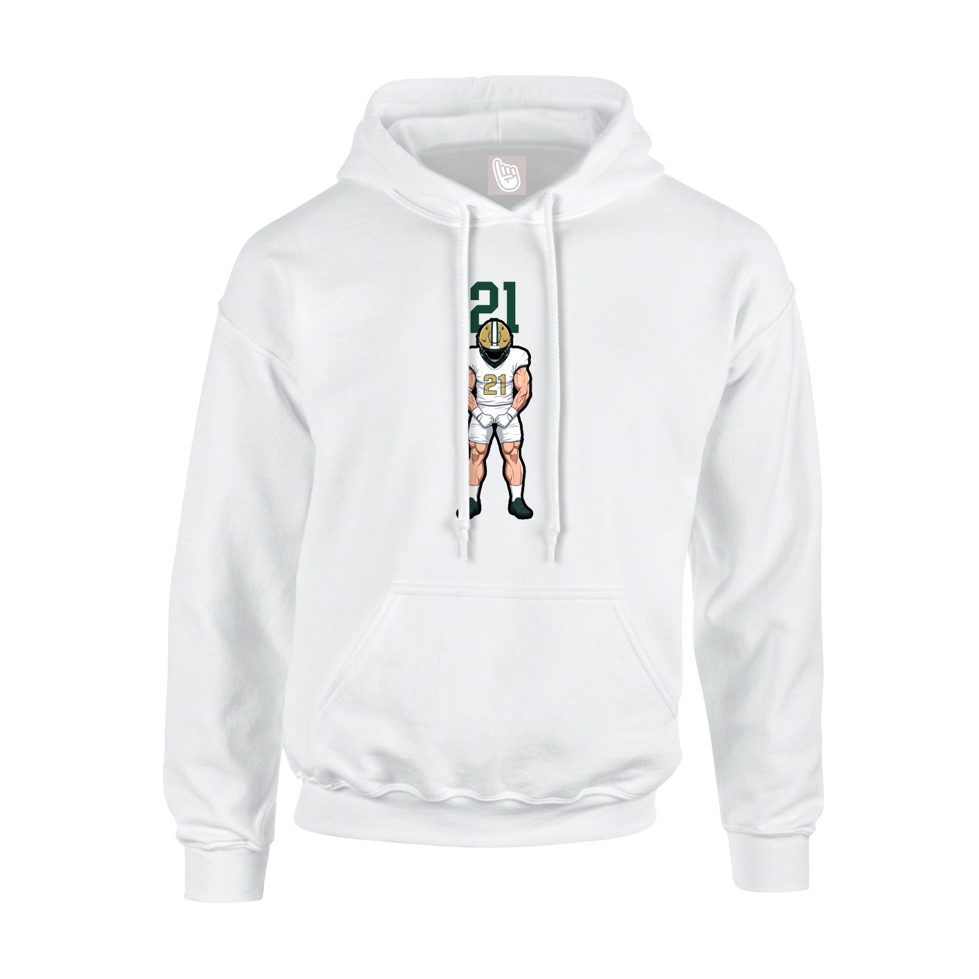 Youth Hoodie — Number Top in White