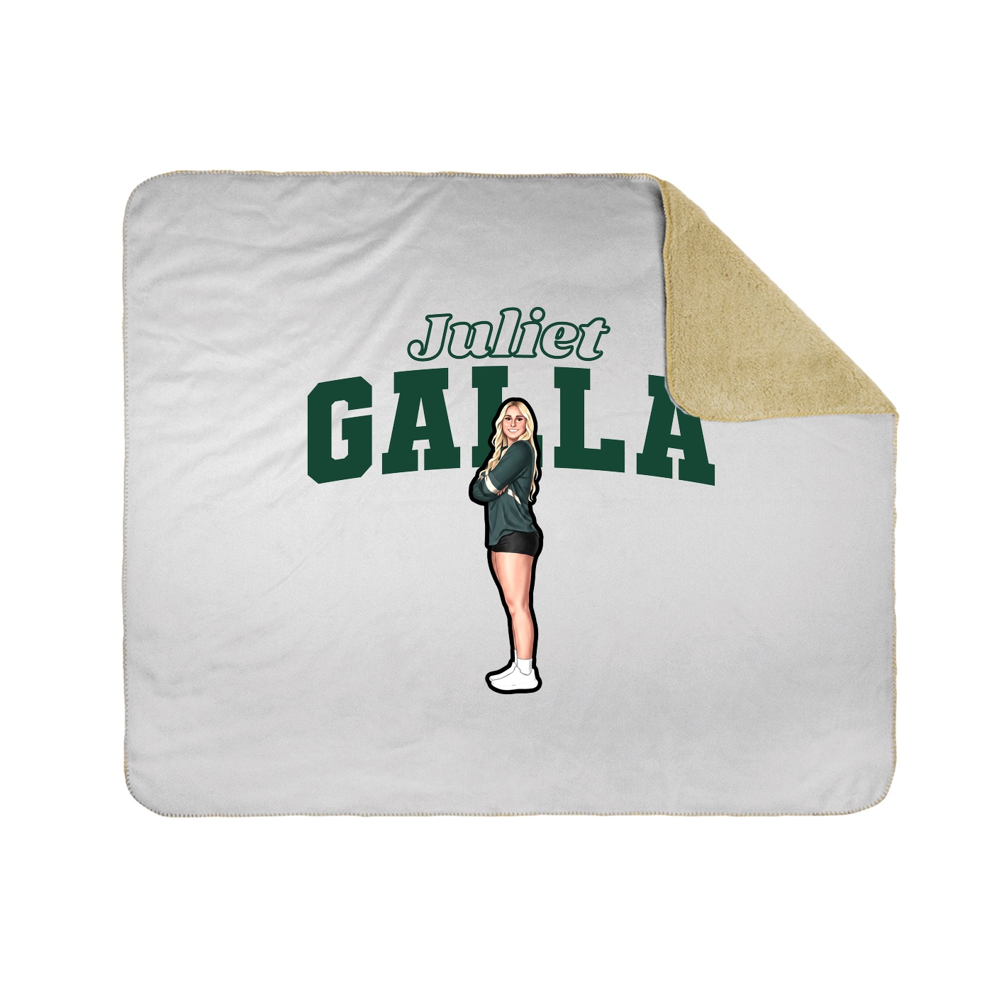 Throw Blanket — Name Arch in White